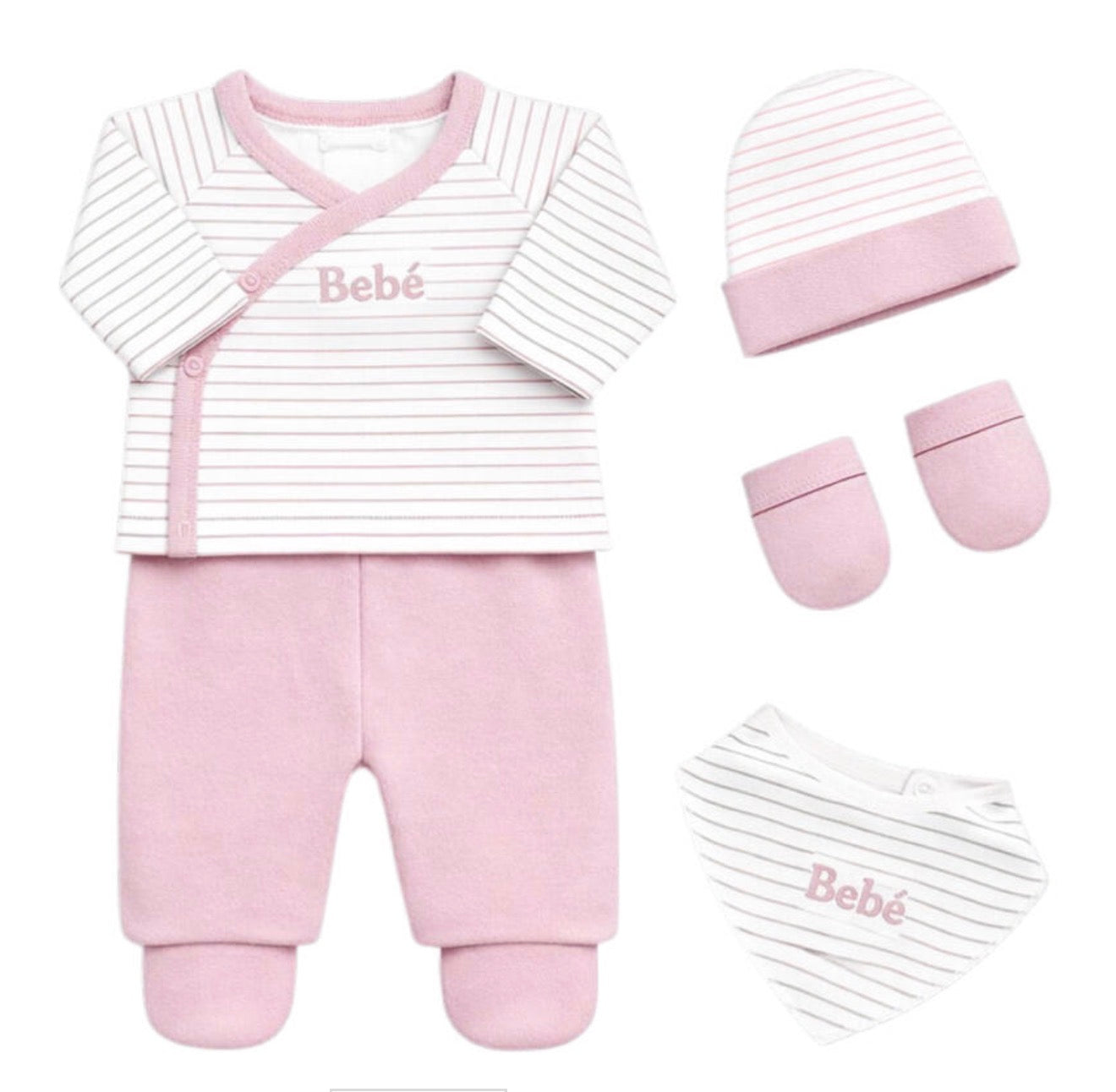 Set corredino prima nascita 5 pezzi in caldo cotone Les jolies