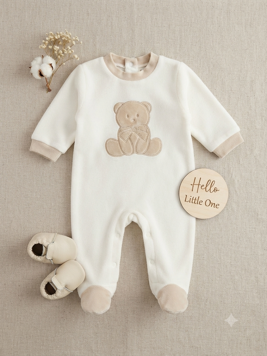 Tutina in ciniglia neonato Batuffolini