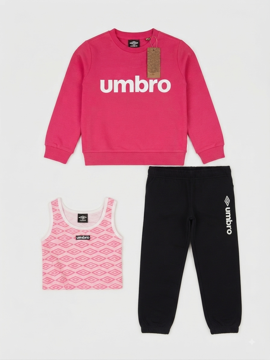Tuta umbro cotone ragazza 3 pezzi