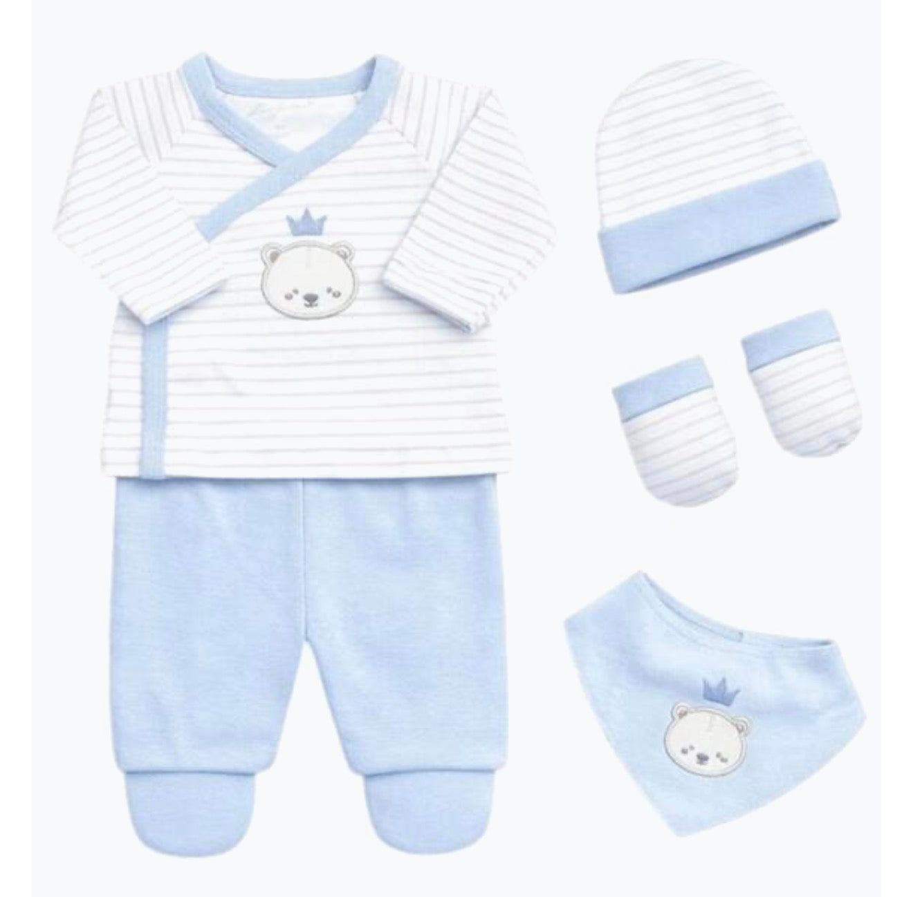 Set corredino prima nascita 5 pezzi in caldo cotone Les jolies