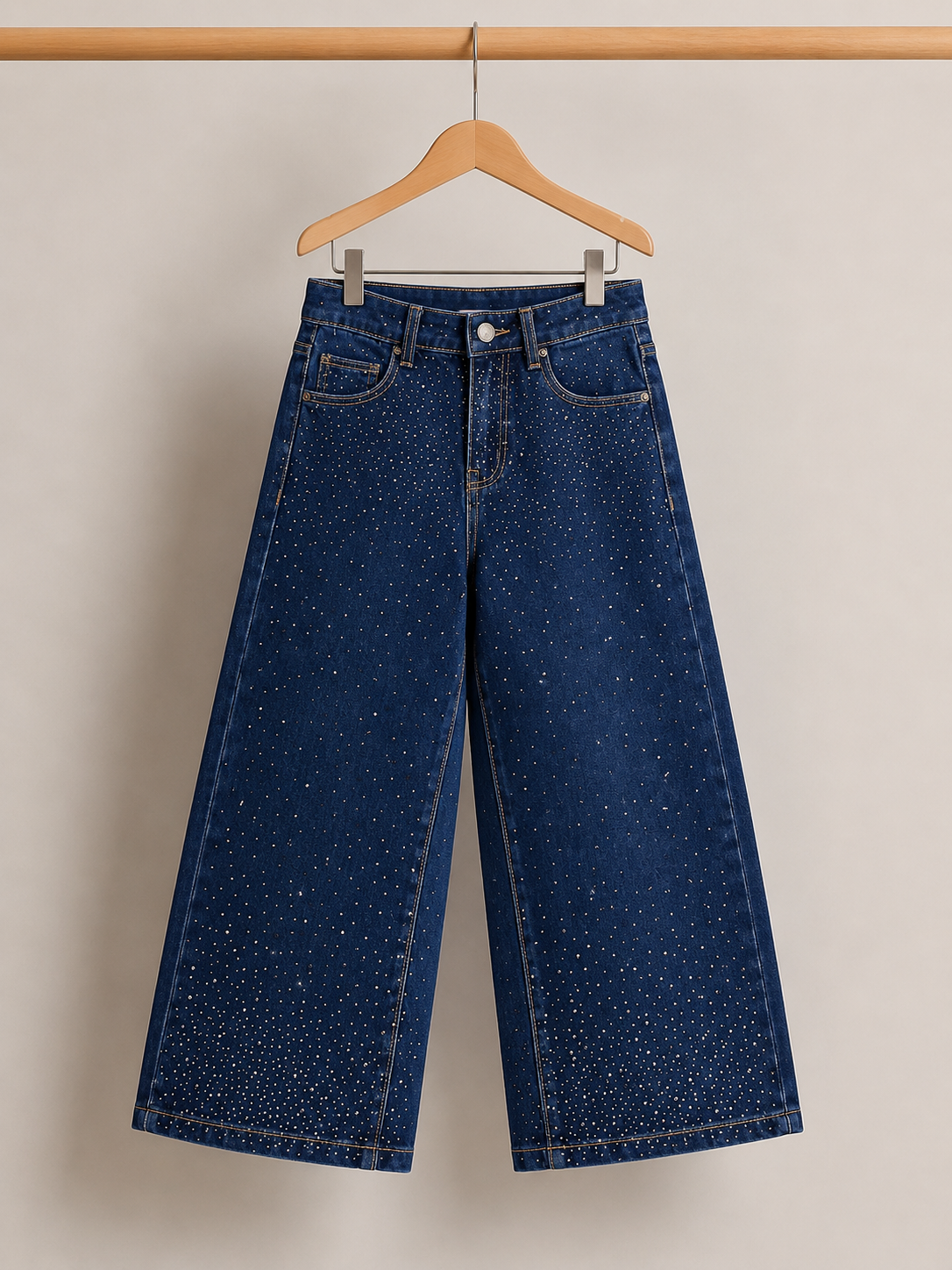 Jeans strass lavaggio scuro bimba