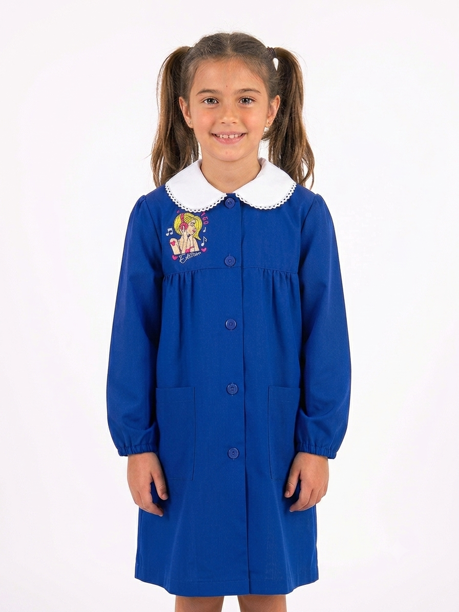 Grembiule Scuola Bambina Ambrosino – Blu con Ricamo