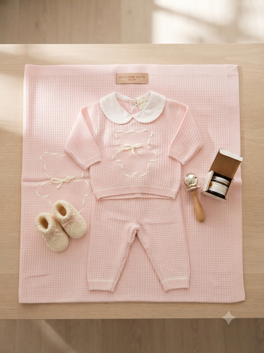 Completo Neonato in Maglia con Copertina Coordinata
