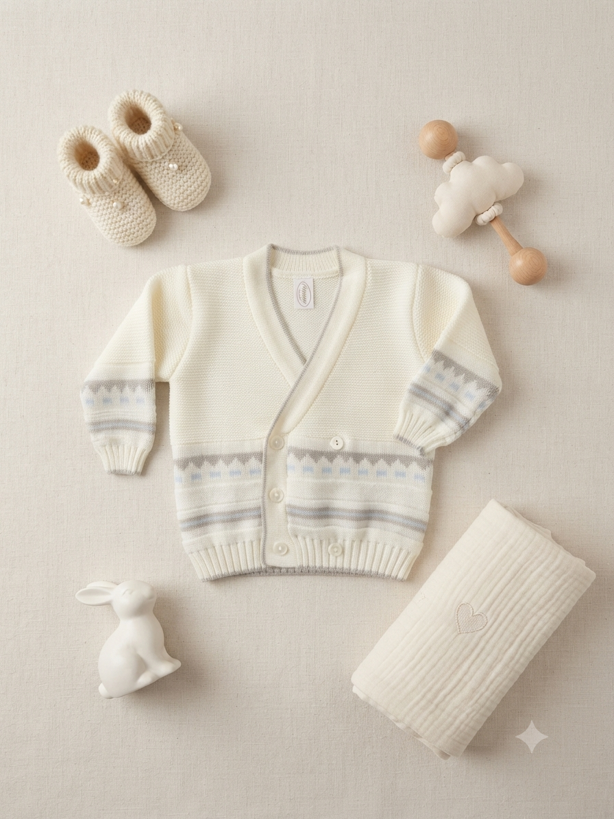 INCROCIATINO GOLFINO NEONATO LANA NANCY BABY