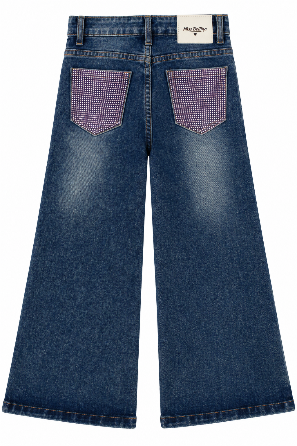 Jeans tasca glitter wide leg