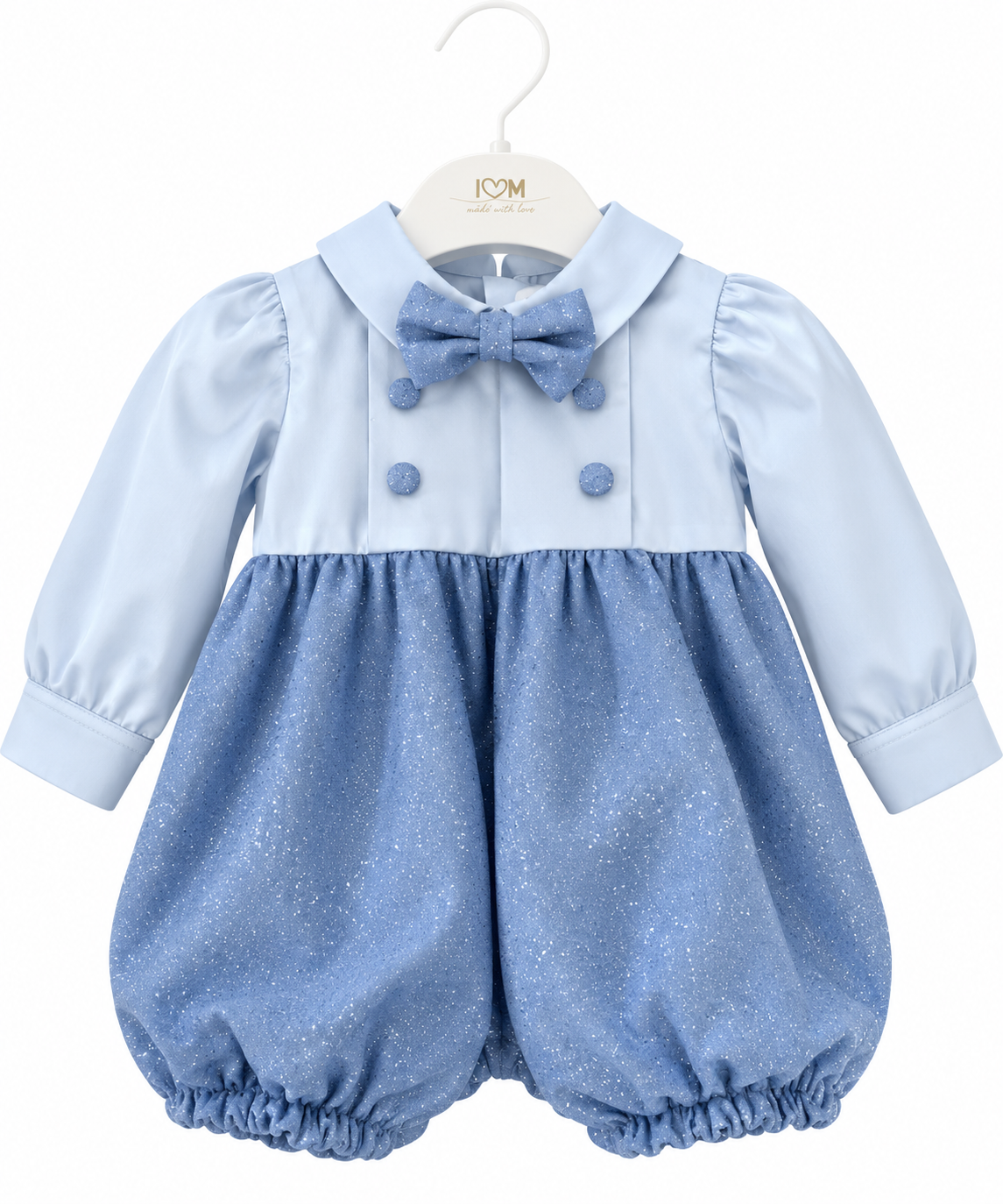 Completo Elegante Baby Cerimonia con Fiocco Glitter
