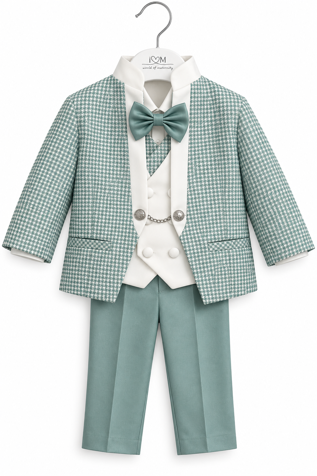 Completo Elegante Bambino con Giacca, Gilet e Papillon