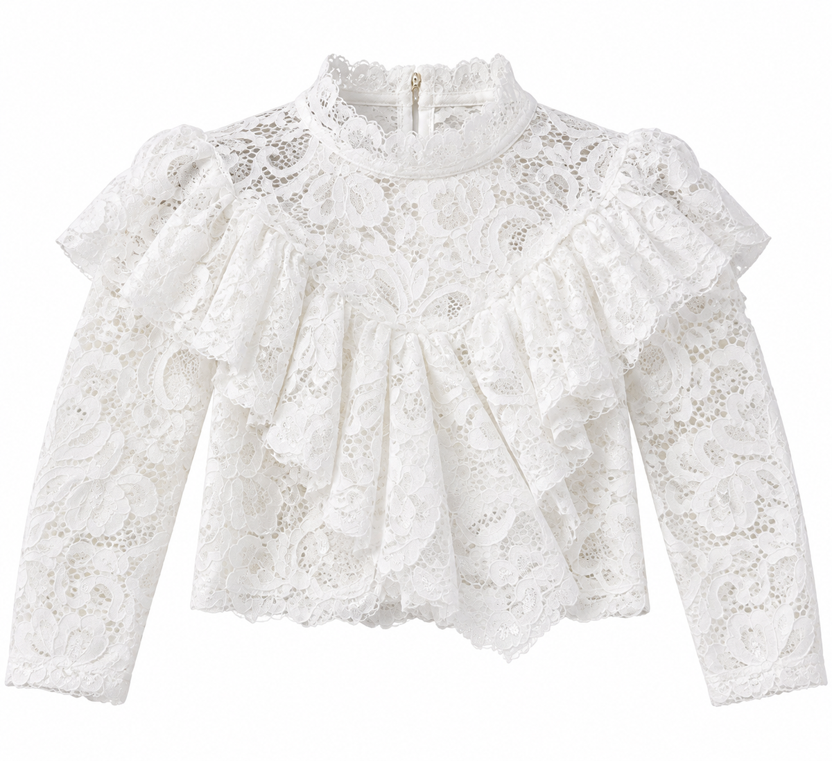 Blusa Bambina in Pizzo con Volant