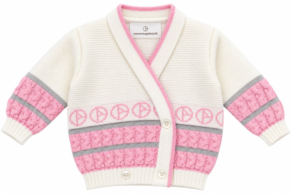 Cardigan Neonato Nazareno Gabrielli in misto lana