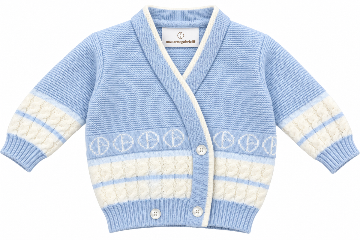 Cardigan Neonato Nazareno Gabrielli in misto lana