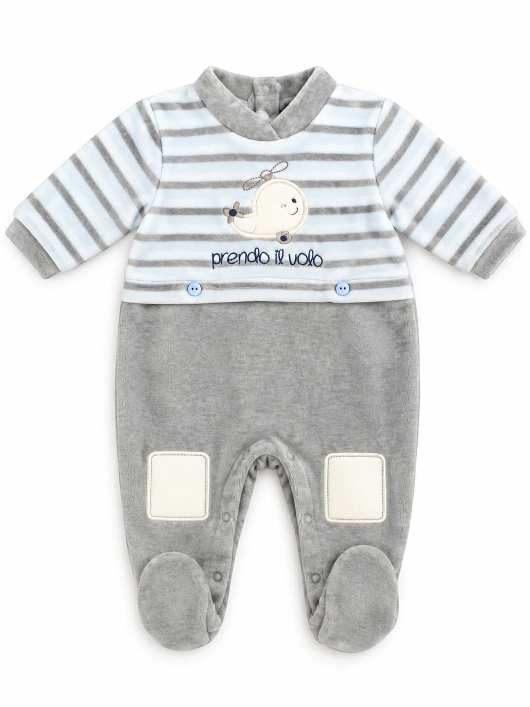 Tutina in ciniglia neonato PASTELLO volo
