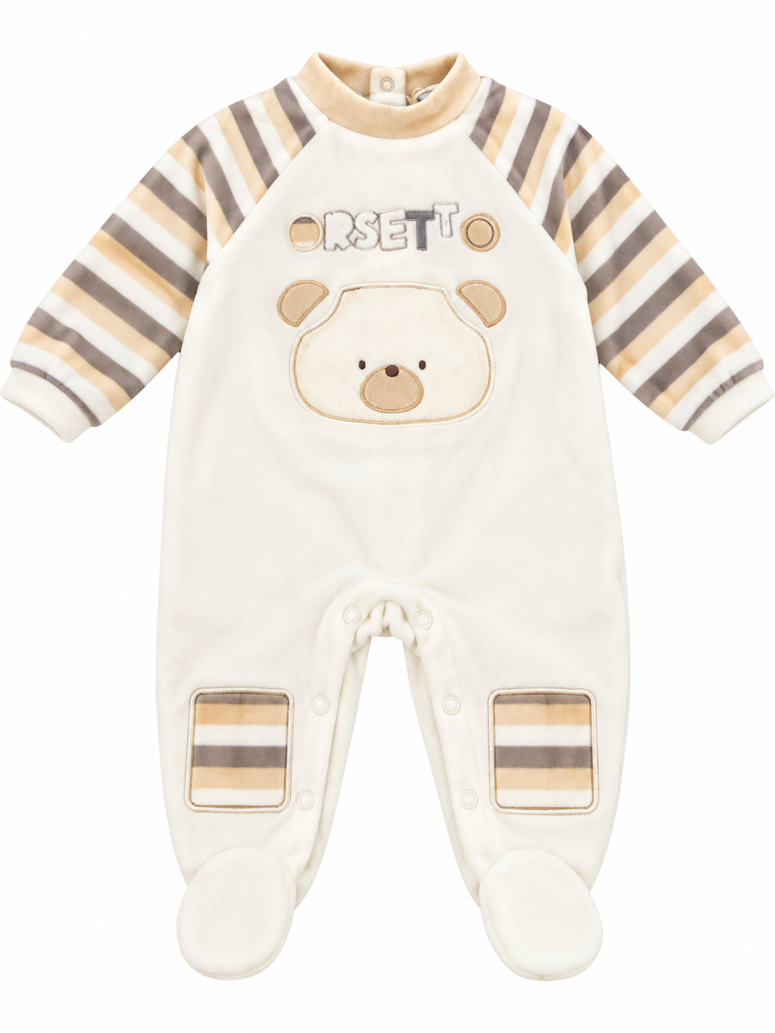 Tutina in ciniglia neonato PASTELLO orsetto