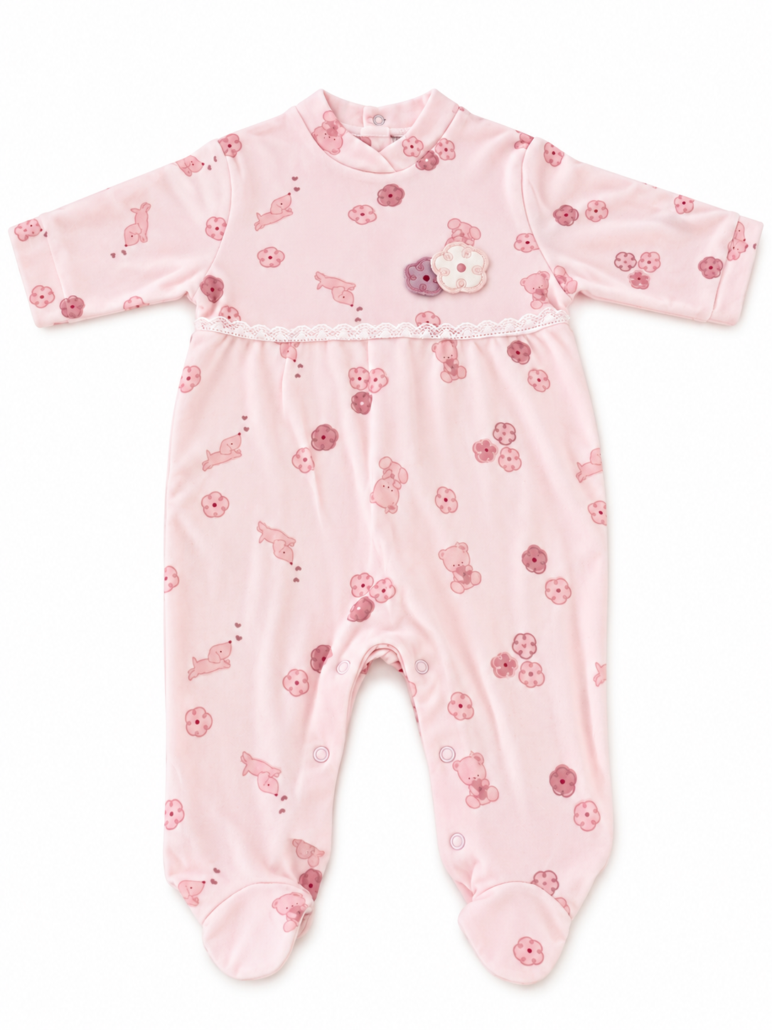 Tutina in caldo cotone neonata caldo cotone pastello fiore