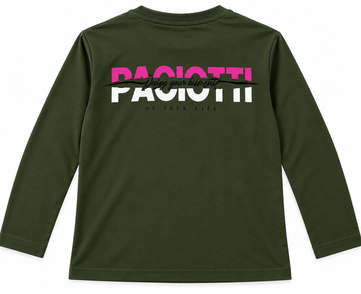 Maglia a Manica Lunga in cotone Paciotti con Stampa Forever For Us