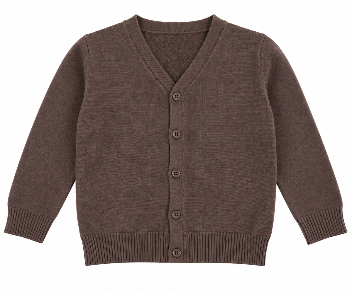Cardigan Bambino in Maglia con Bottoni e Scollo a V