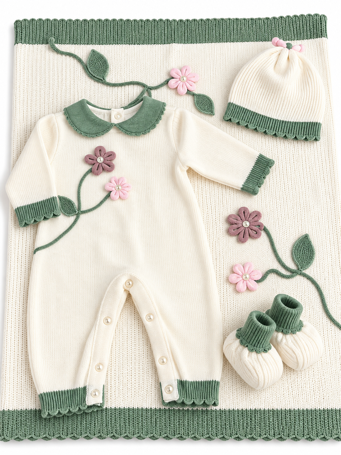 Completo Neonata in Maglia con Copertina – Prime Emozioni 4000A