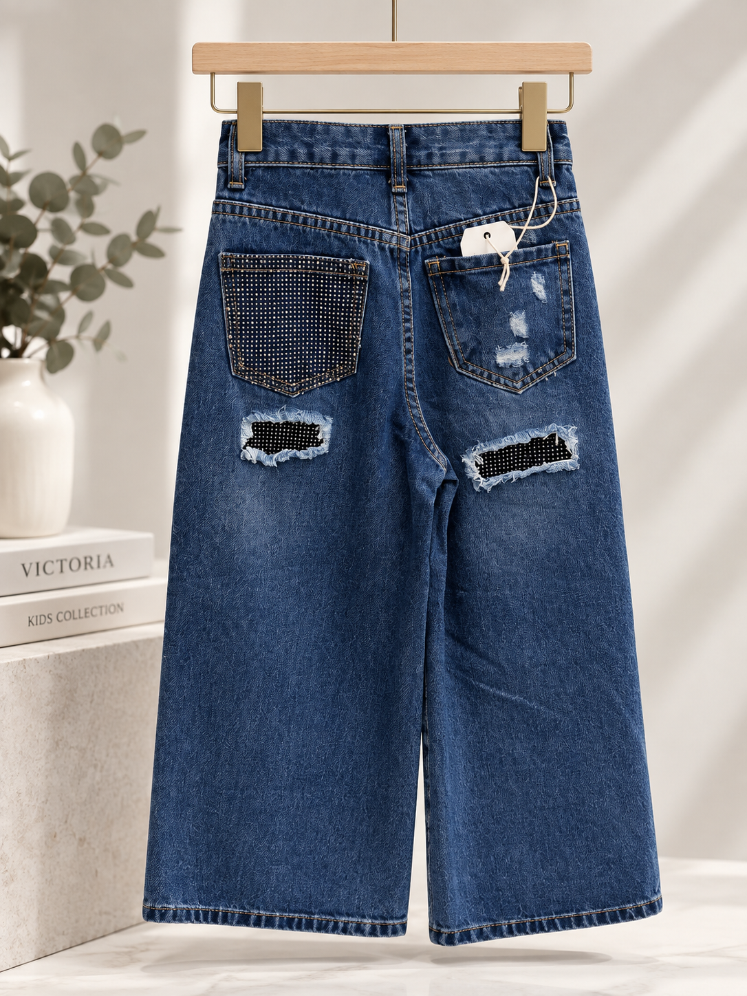Jeans tasca strass 7915