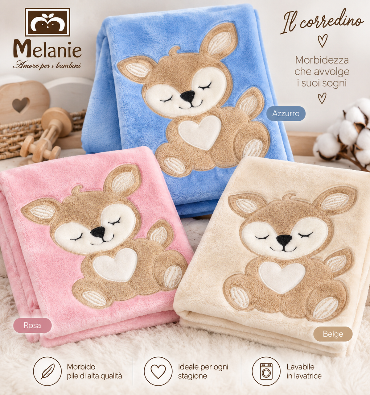 Coperta pile Melanie deer