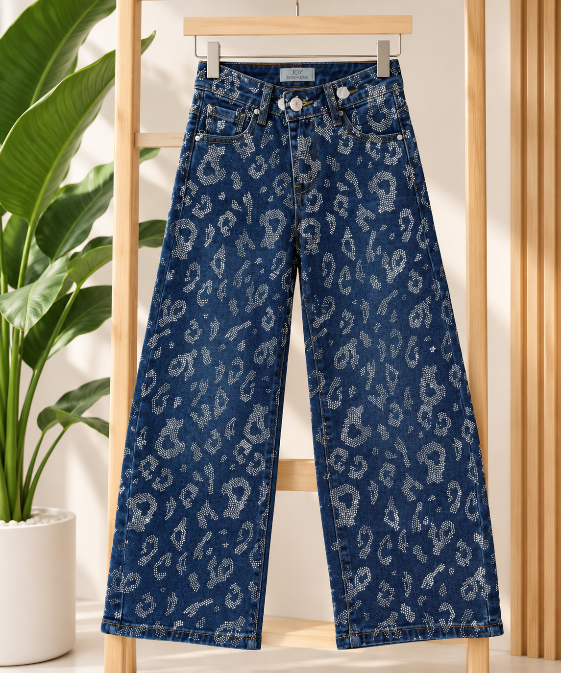 Jeans strass animalier 7061