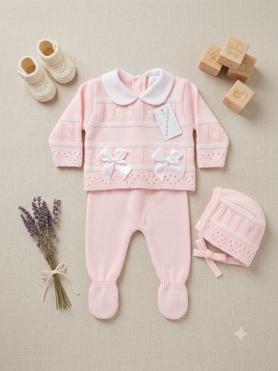 Completo Neonato in Maglia 3 pezzi