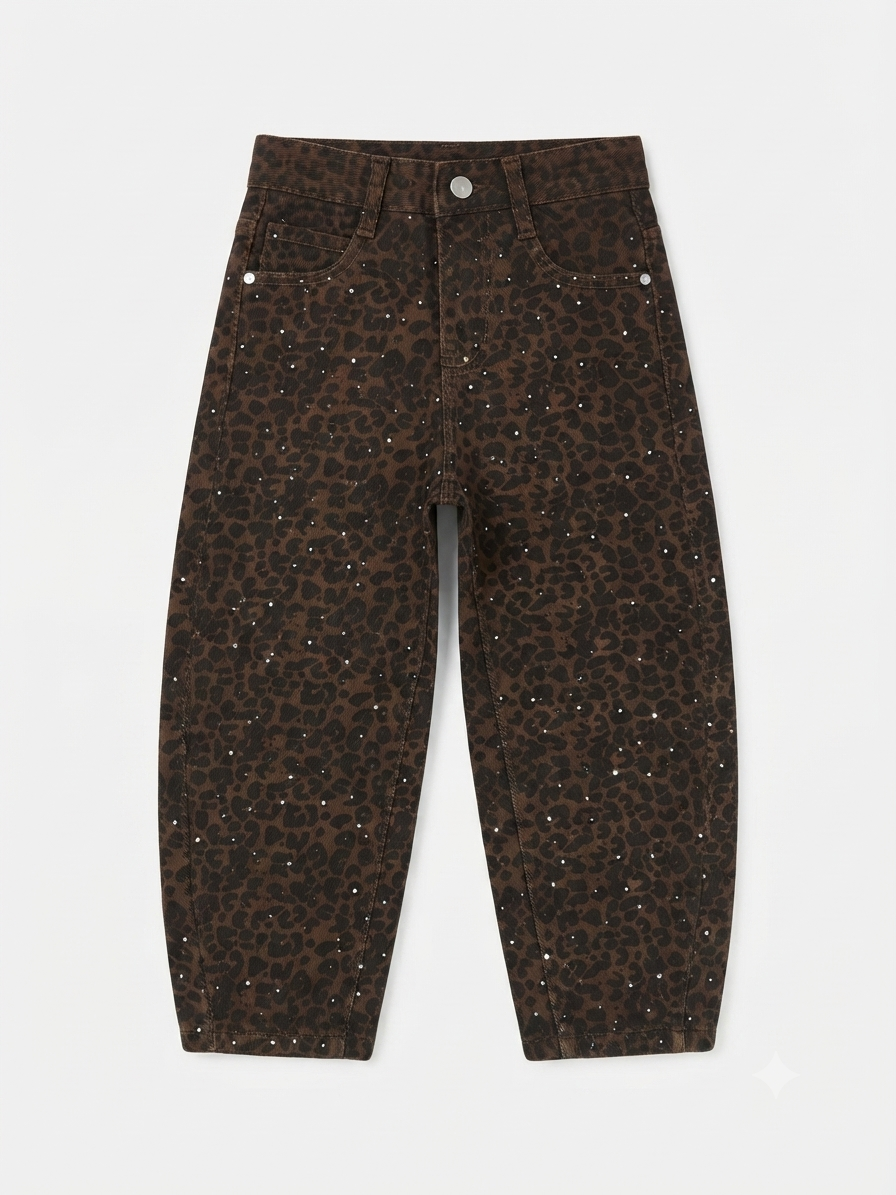 Jeans Bambina Animalier con Strass BALLOON