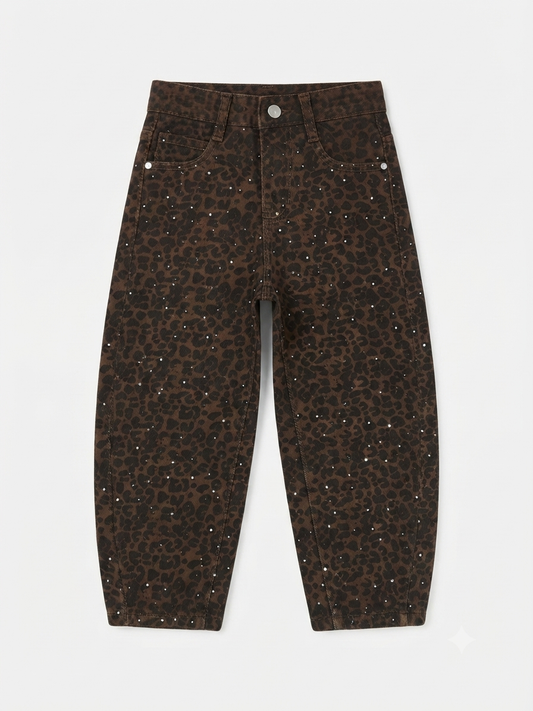 Jeans Bambina Animalier con Strass BALLOON
