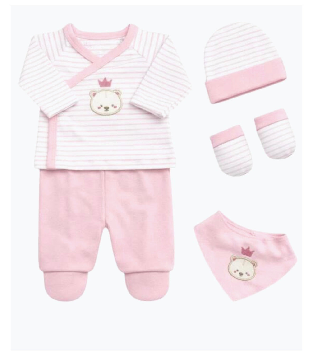 Set corredino prima nascita 5 pezzi in caldo cotone Les jolies