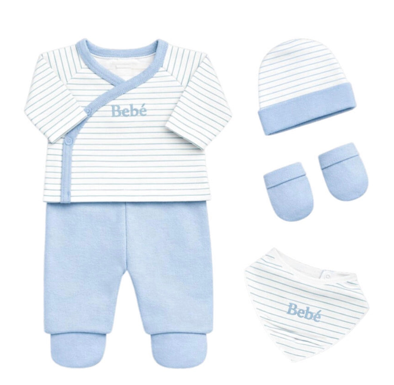Set corredino prima nascita 5 pezzi in caldo cotone Les jolies