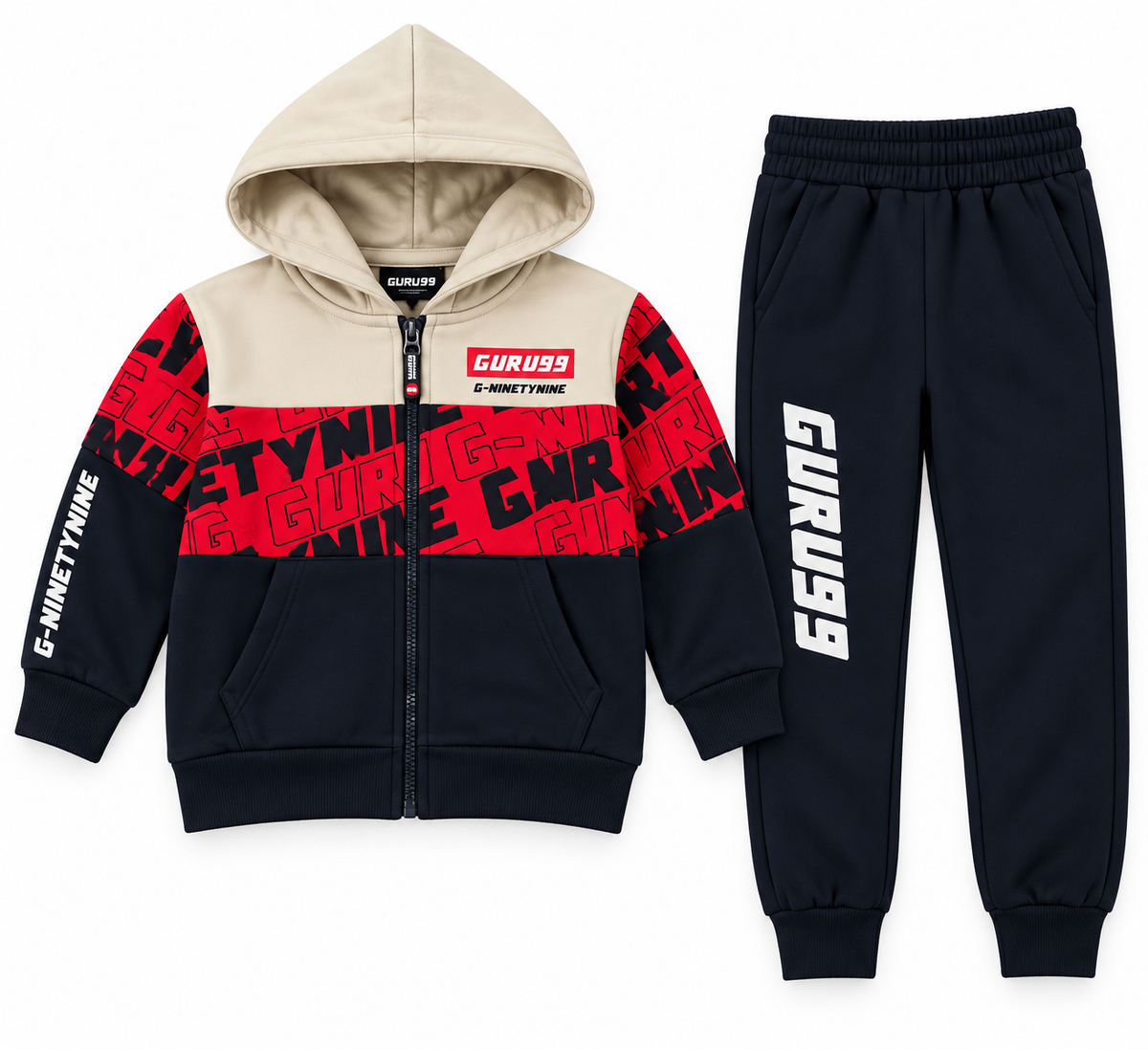 Tuta Bambino GURU Sportiva Felpata con Felpa e Pantalone 0006