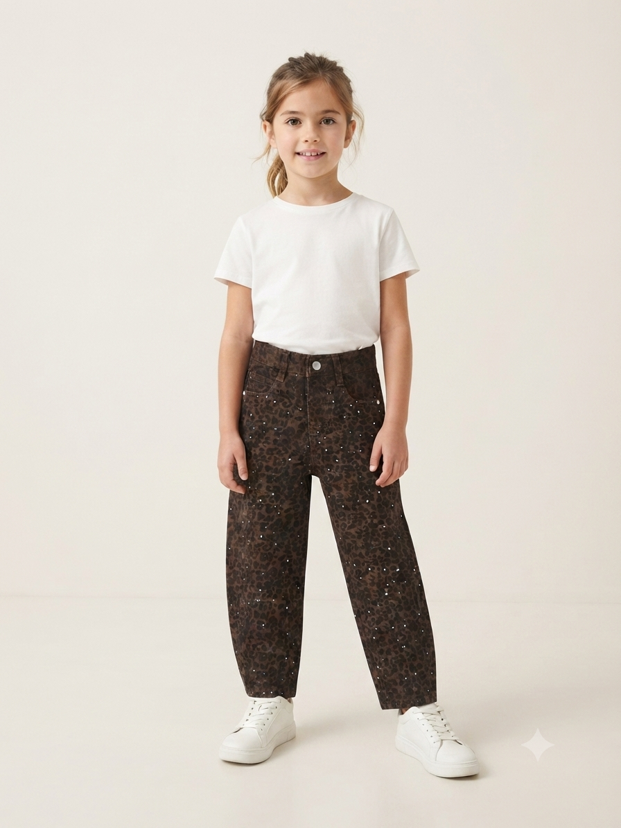 Jeans Bambina Animalier con Strass BALLOON