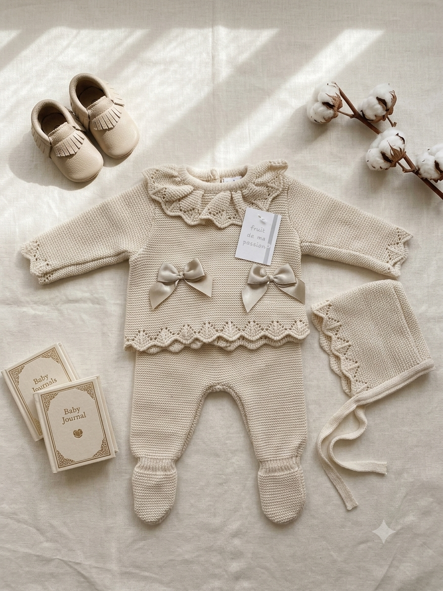 Completo Neonato in Maglia 3 pezzi