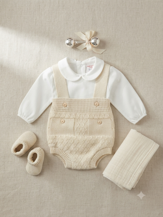Pagliaccetto beige bottone
