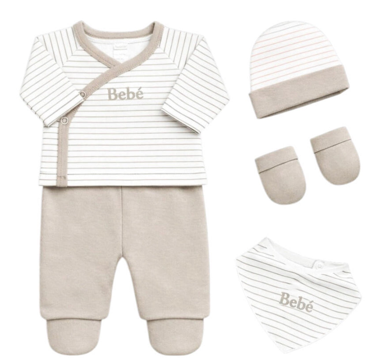 Set corredino prima nascita 5 pezzi in caldo cotone Les jolies