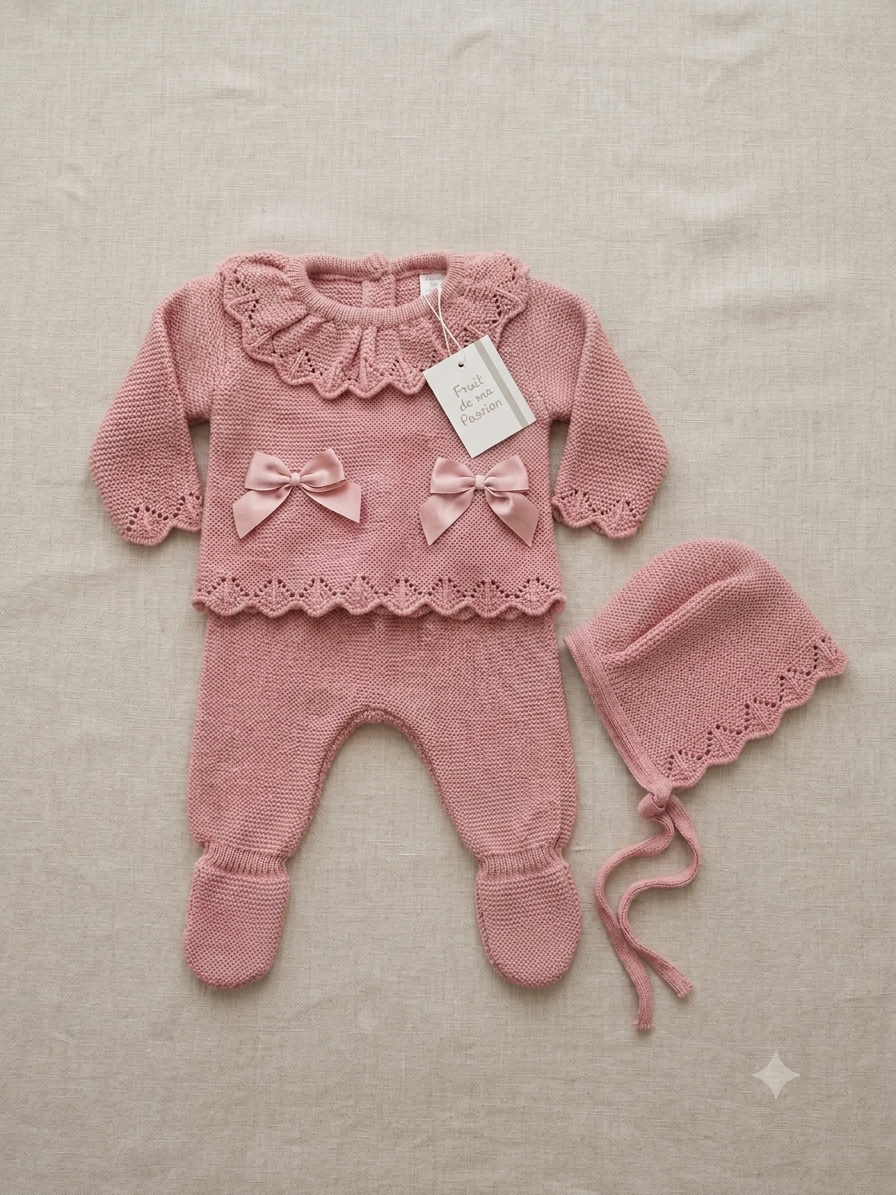Completo Neonato in Maglia 3 pezzi