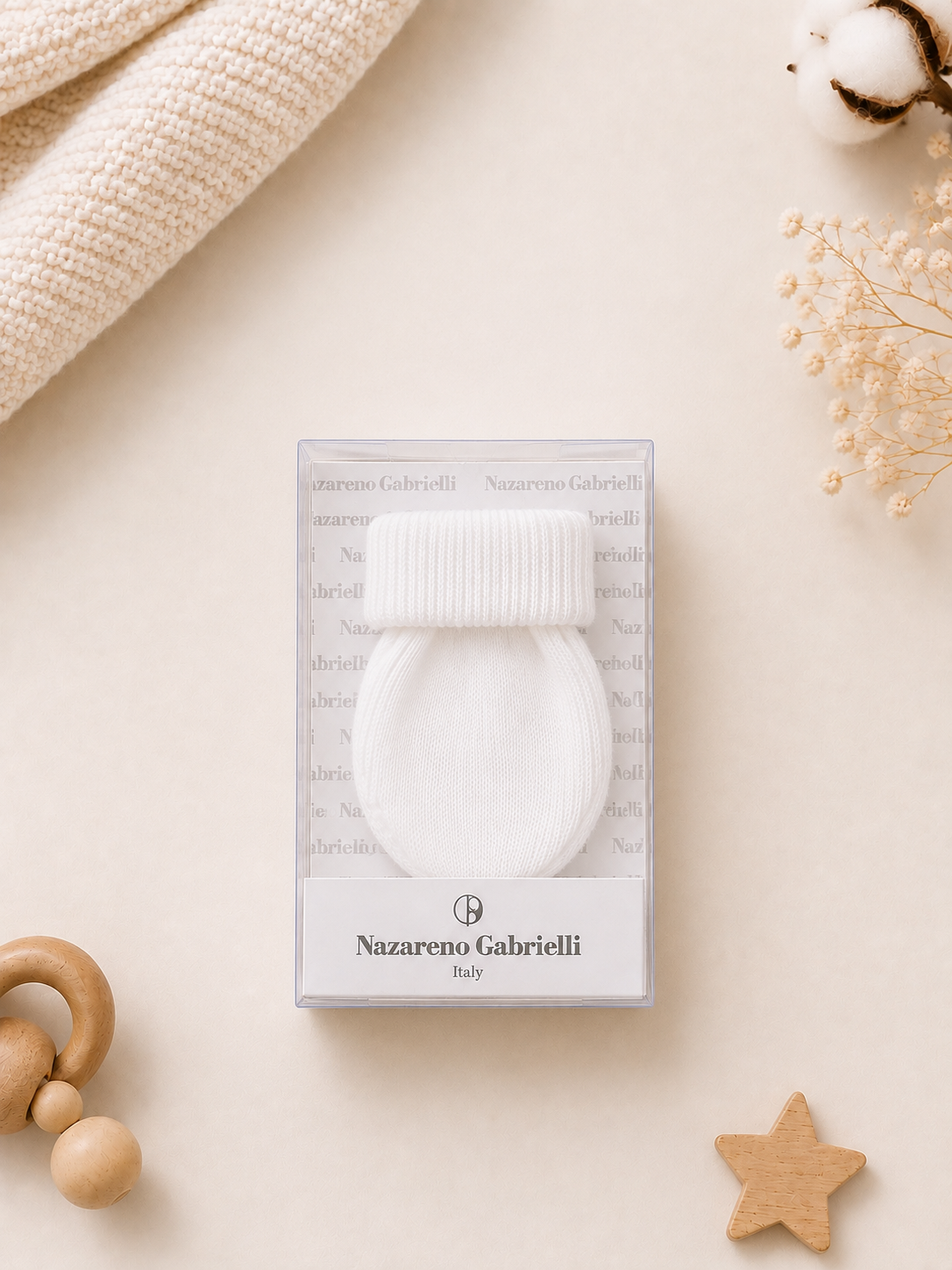 MUFFOLINE GUANTI COTONE 100% NEONATO NEONATA 2 PAIA NAZARENO GABRIELLI