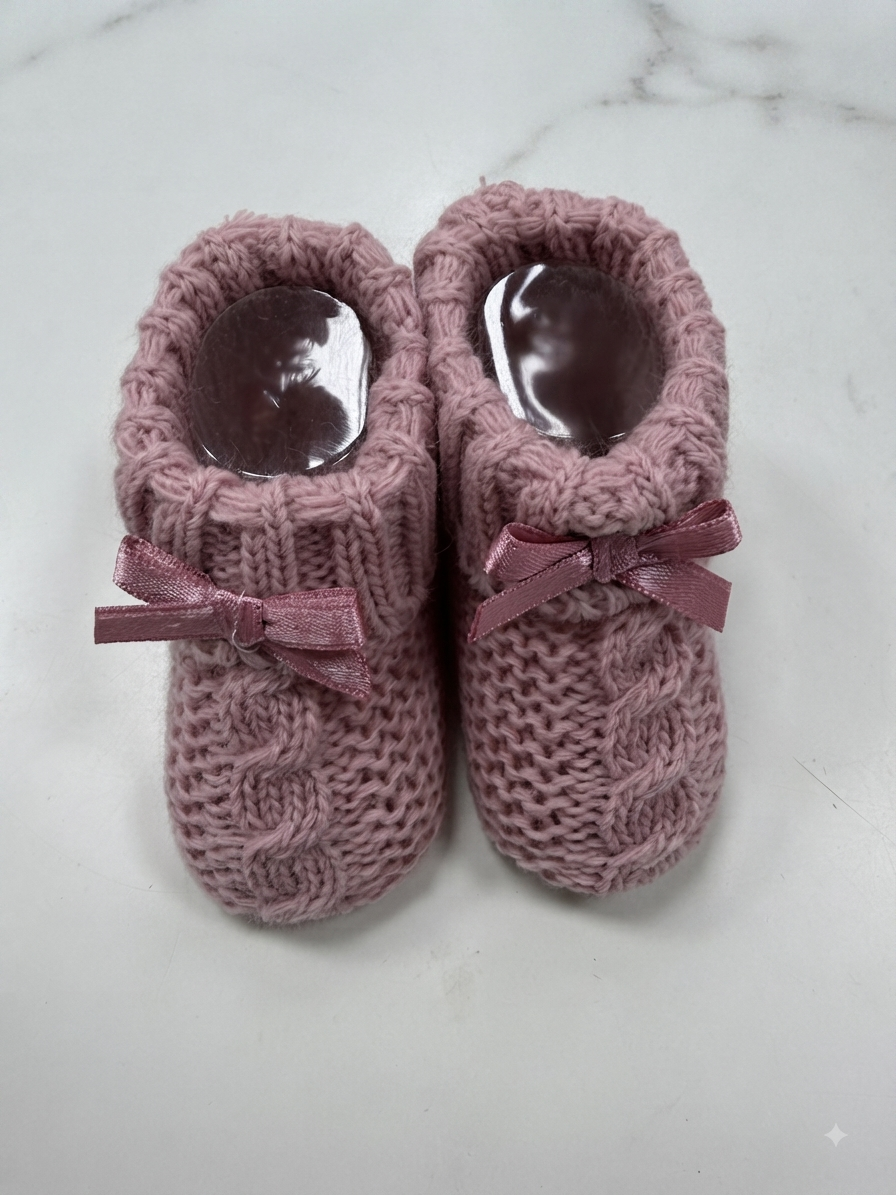 Babbucce neonato fiocco