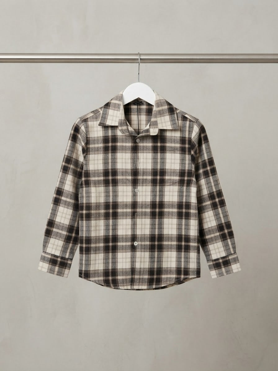 Camicia a quadri neutra da bambino