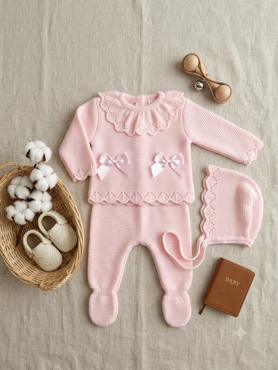 Completo Neonato in Maglia 3 pezzi