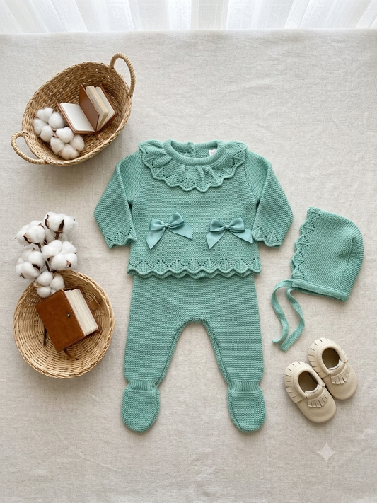 Completo Neonato in Maglia 3 pezzi