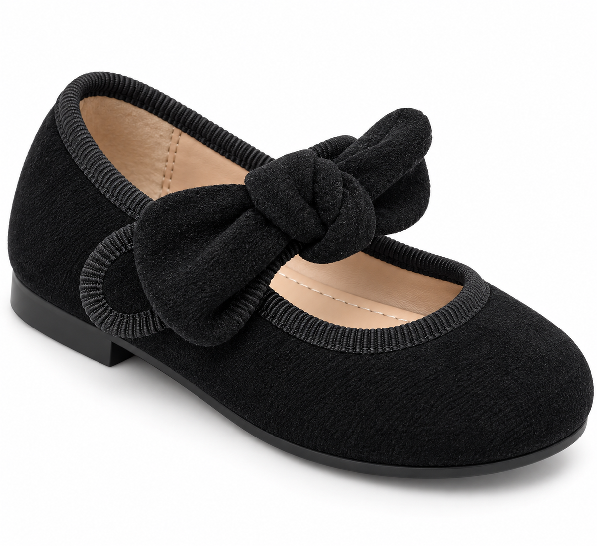 Ballerina in Velluto da Bambina con Maxi Fiocco