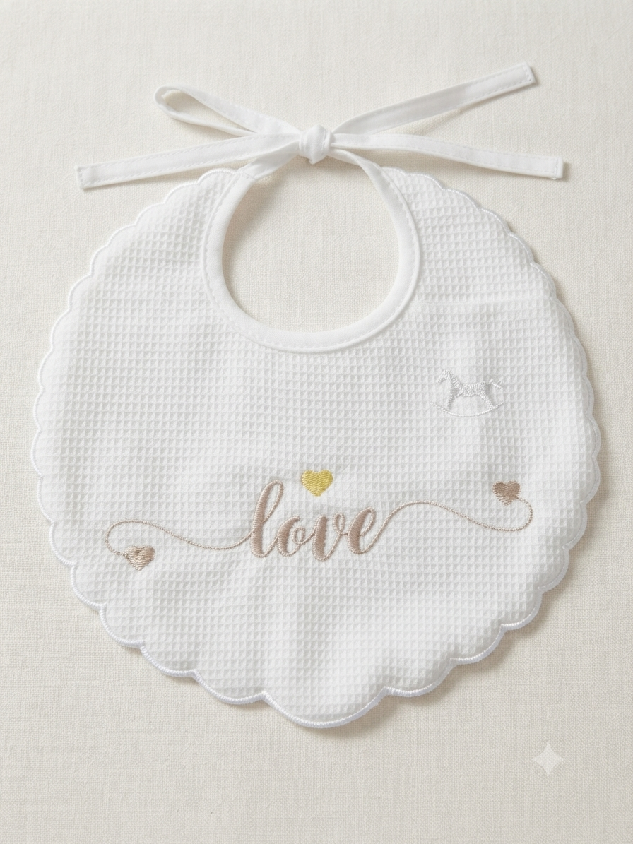 Bavaglino Neonato Ricamato Mio Piccolo – LOVE