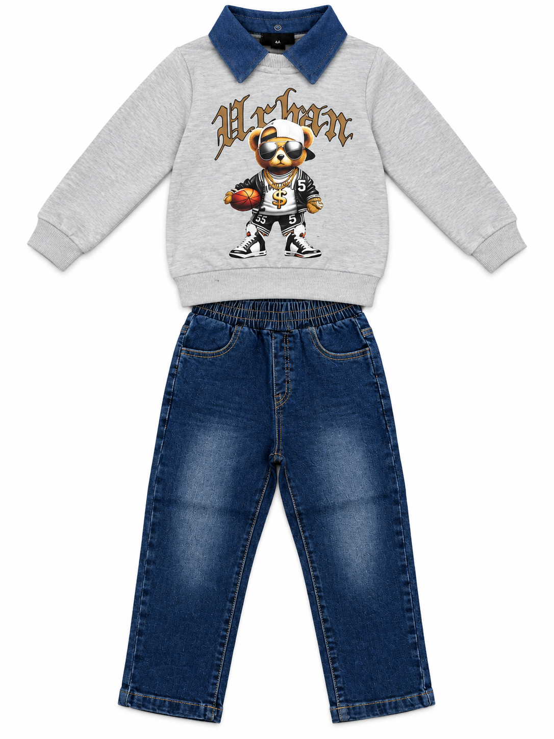 Completo Teddy felpa e jeans
