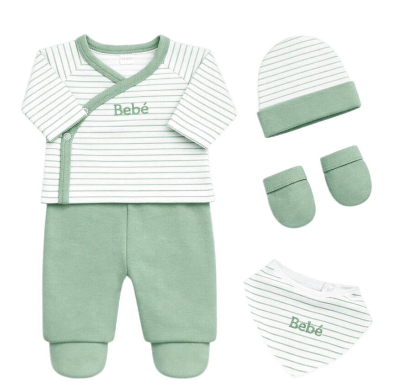 Set corredino prima nascita 5 pezzi in caldo cotone Les jolies