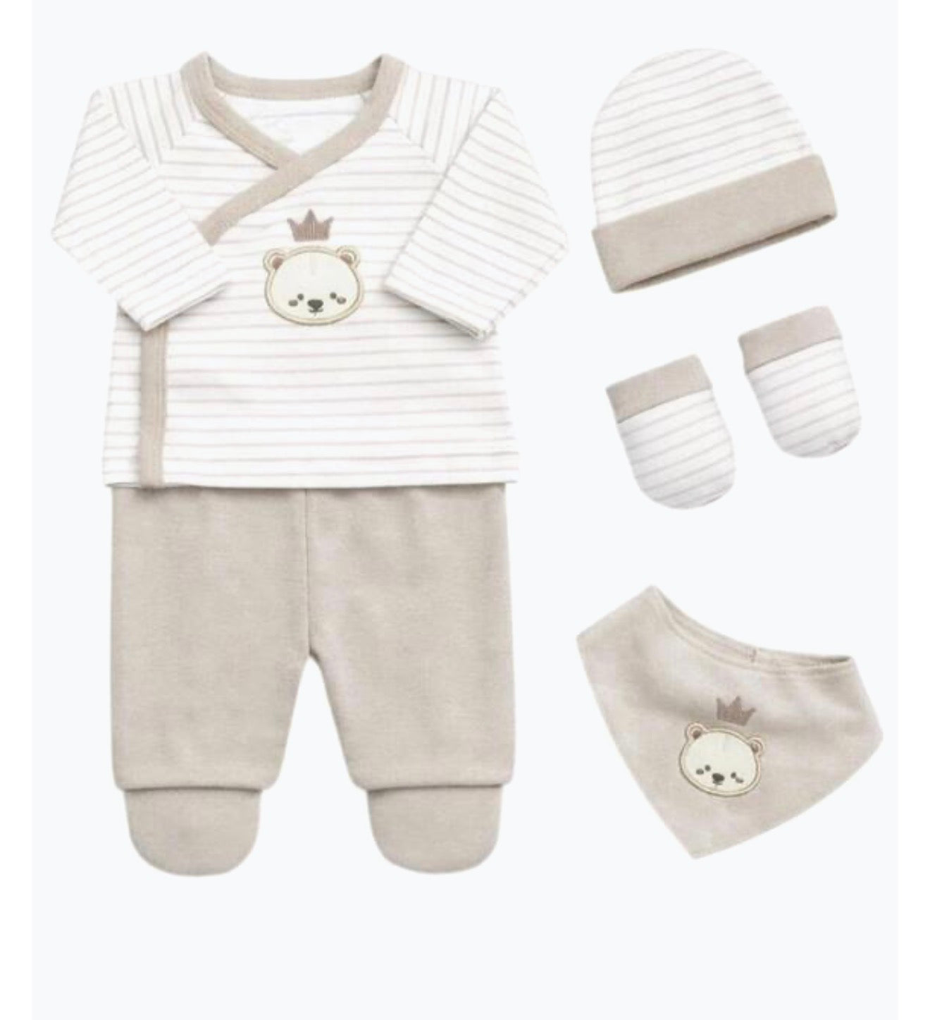 Set corredino prima nascita 5 pezzi in caldo cotone Les jolies