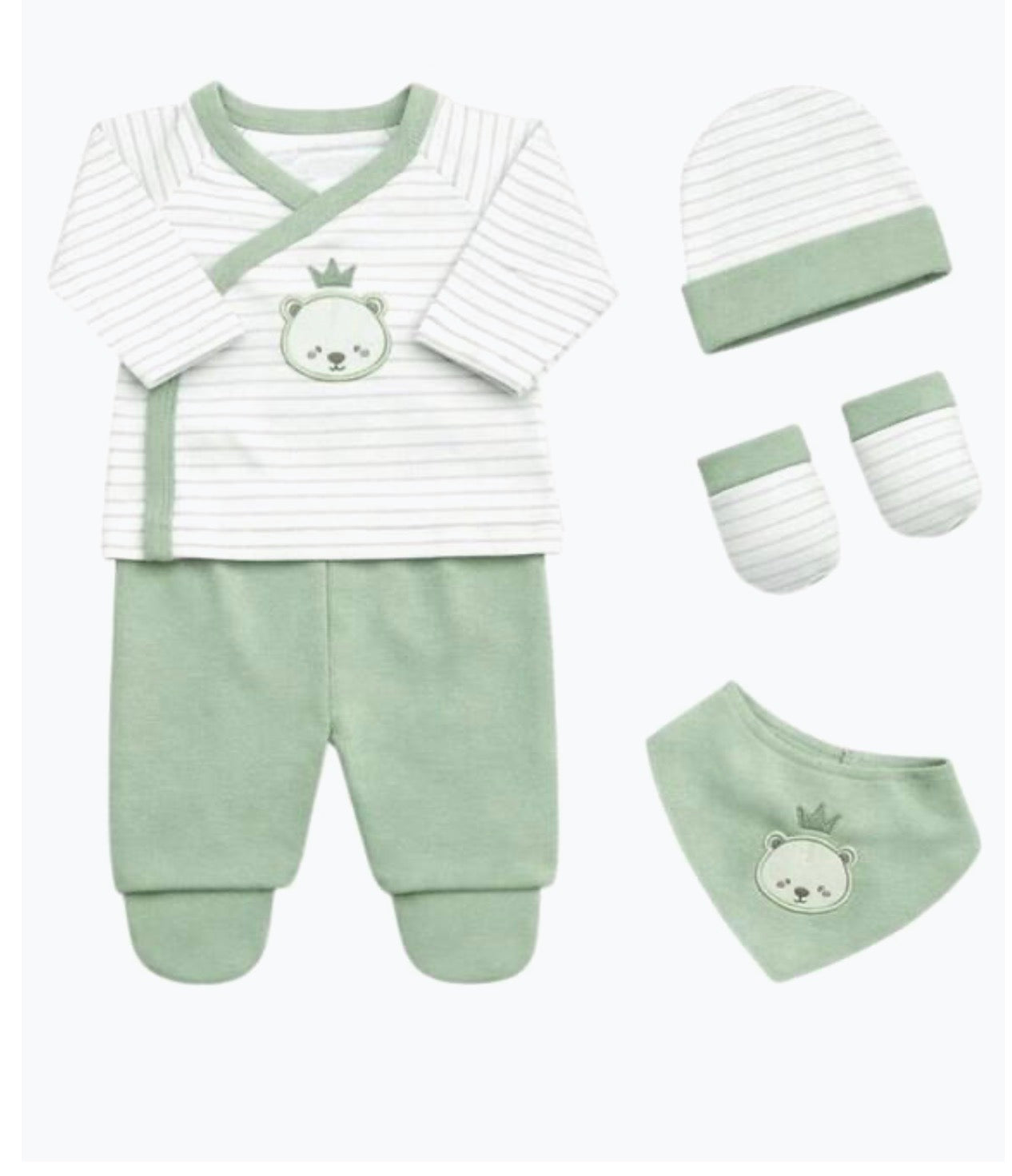Set corredino prima nascita 5 pezzi in caldo cotone Les jolies