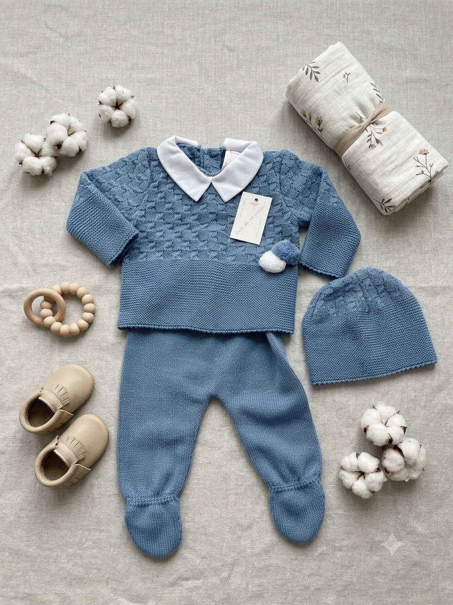 Completo Neonato in Maglia 3 pezzi