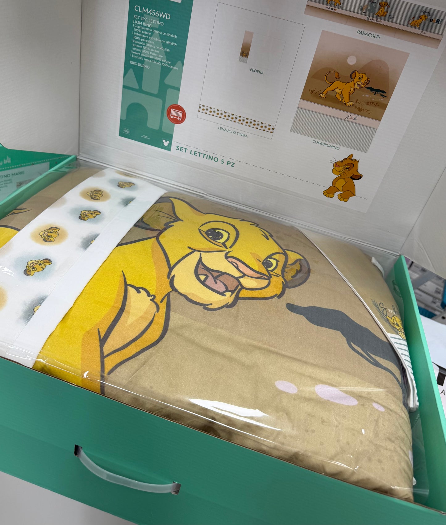 Set lettino Lion king 5 pezzi
