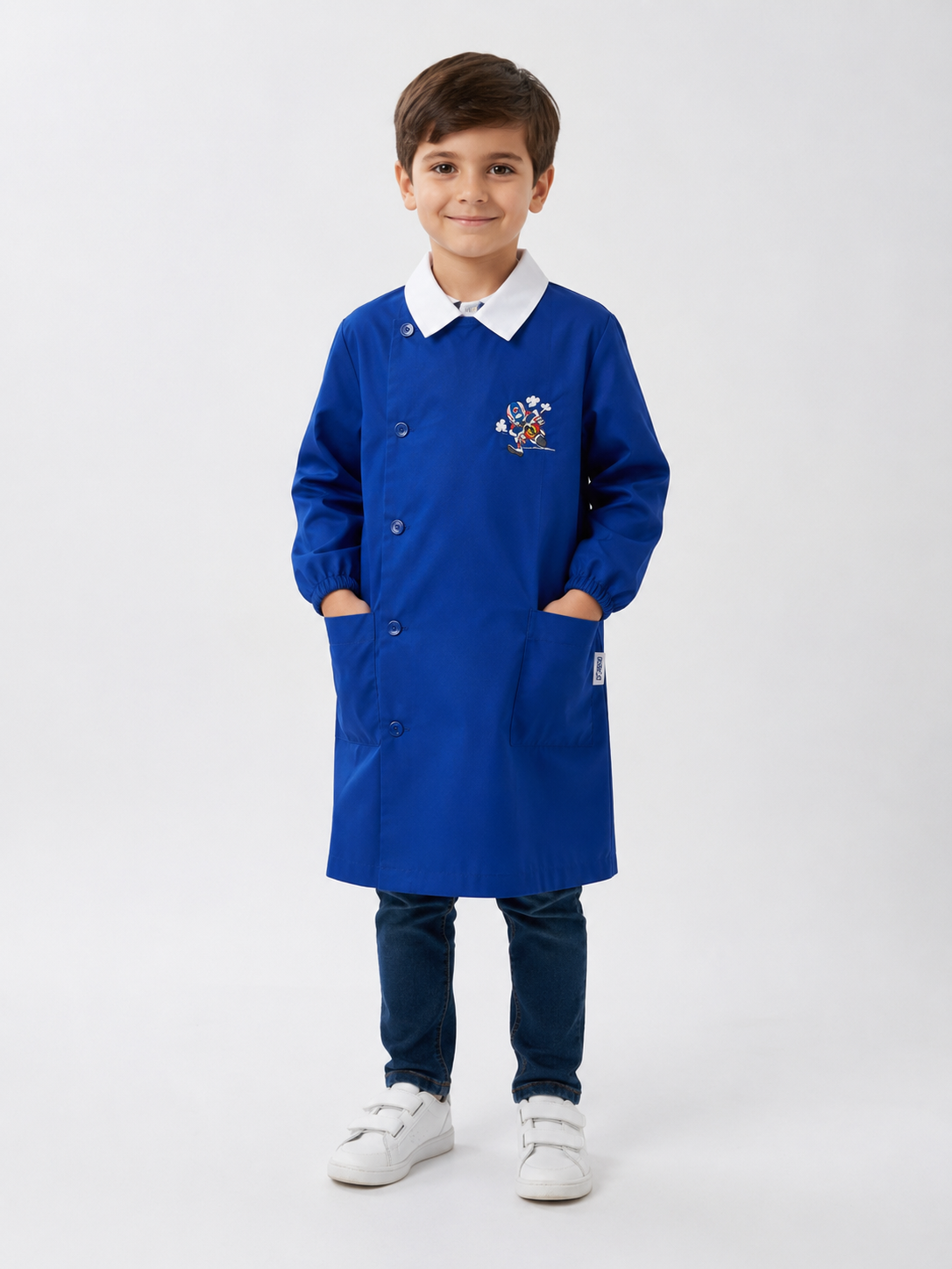 Grembiule Scuola Bambino Siggi – Blu con Ricamo Moto