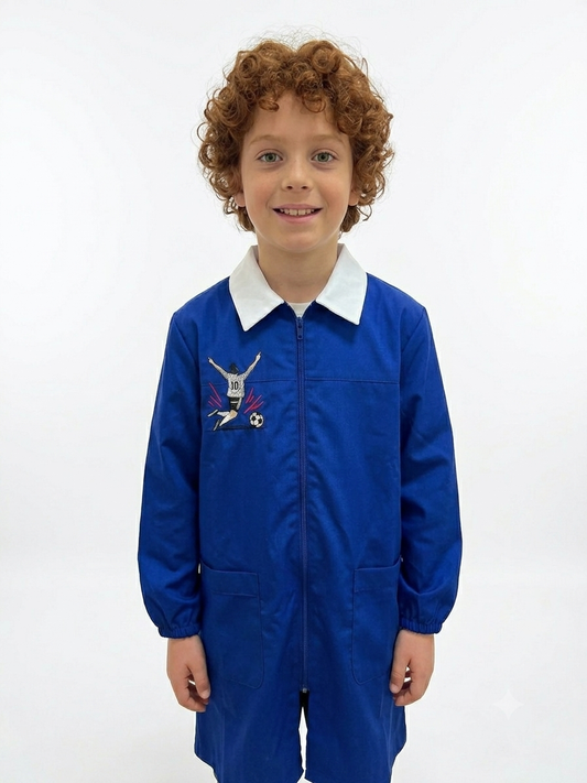 Grembiule Scuola Bambino Ambrosino – Blu con Ricamo