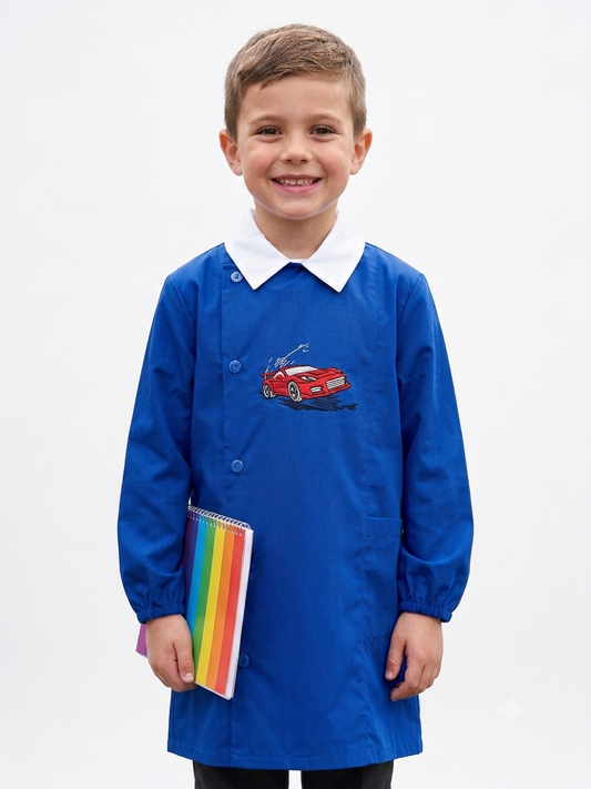 Grembiule Scuola Bambino Ambrosino – Blu con Ricamo
